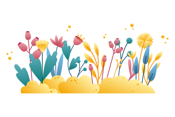 Abstract Floral Meadow Graphics for Digital Sellers