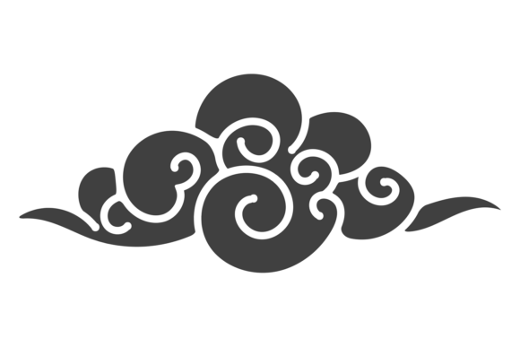 Asian Black Cloud Graphic for Digital Selling