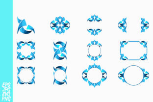 Blue Ornament Decorative Bundle Graphics for Editorial and Web Use