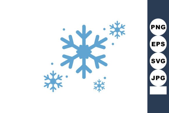 Blue Snowflakes Winter Graphics for Editorial Design