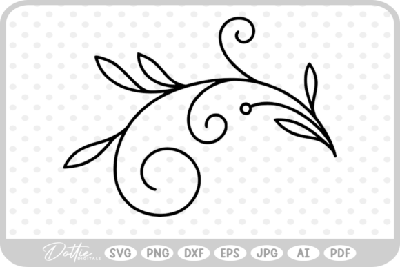 Botanical Decorative Branch SVG PNG DXF Graphics