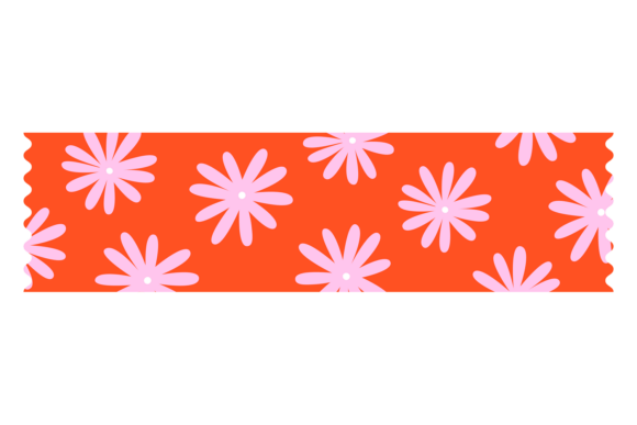 Cute Floral Adhesive Tape for Graphics and Illustrations