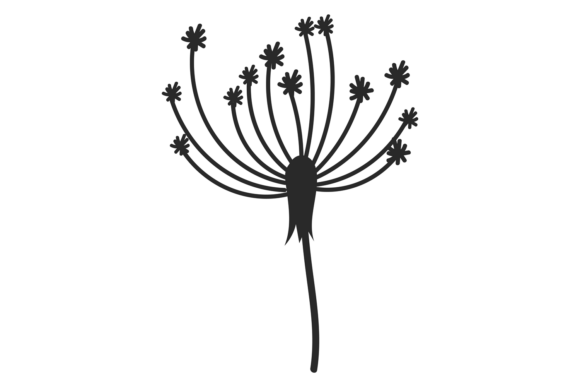 Dandelion Black Silhouette Graphics for Digital Sellers