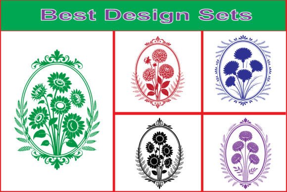 Decorative Flower Frame Illustration: Graphics & Illustrations for Local Branding