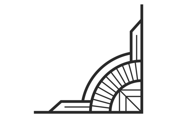 Decorative Geometric Corner. Classic Mod Graphics & Illustrations