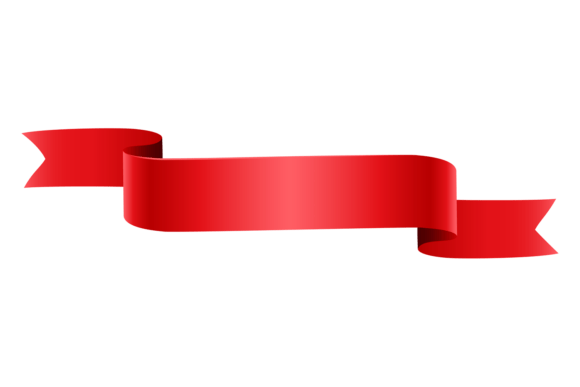 Decorative Red Banner Ribbon Graphics for Digital Sellers
