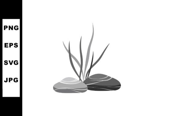 Decorative River Rocks and Tall Grass Graphics