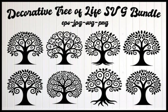 Decorative Tree of Life SVG Bundle: Graphics & Illustrations for Sellers