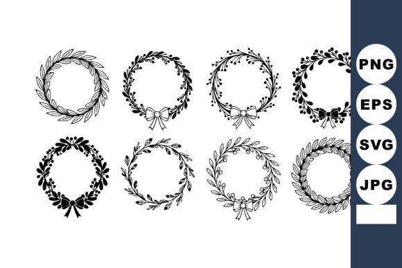 Decorative Vintage Wreath Collection Wit Graphics