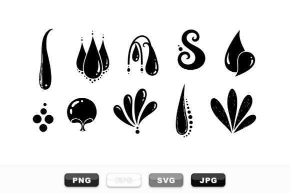 Decorative Waterdrop Vector Set: Graphics & Illustrations for Handmade Brands