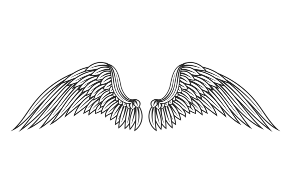 Decorative Wings Label: Dove Bird Flight Graphics