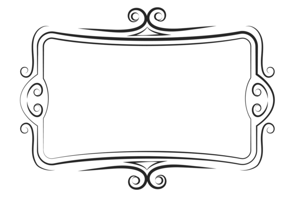 Elegant Swirly Line Frame Graphics for Vintage Branding