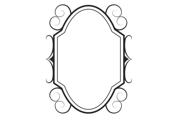Ornate Oval Frame Decorative Graphics