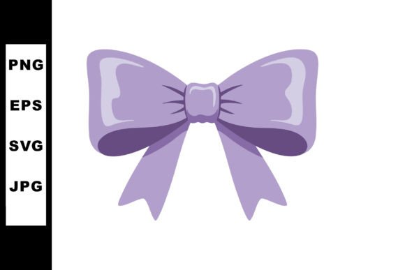 Purple Decorative Bow Vector Illustratio