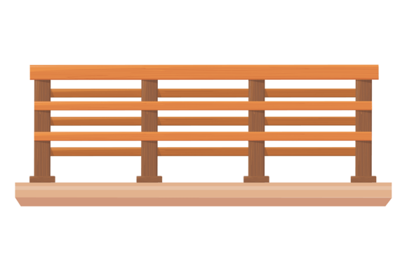 Retro Wooden Railing Graphics for Local Branding