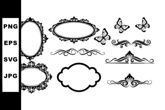 Vintage Ornate Decorative Frames & Ele: Graphics for Elegant Illustrations